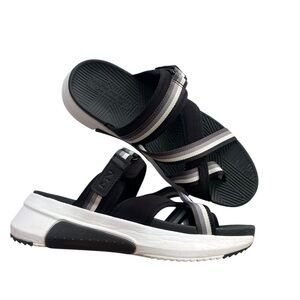 Mark Nason Women 9.5 Black White Modern Jogger 2.0 Bonnie Platform Chunky Sandal